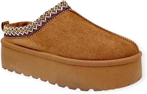 Bottines femme fourrées compensées en suédine – Bordure brodée élégante, intérieur chaud, semelle antidérapante, hiver