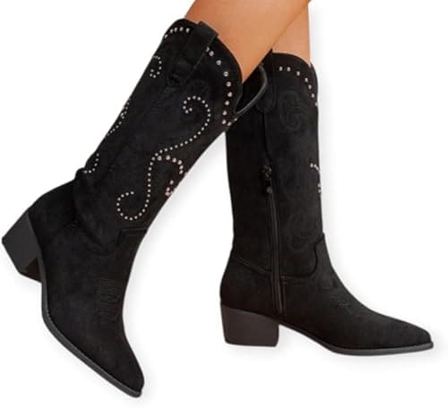 Bottes Western Femme – Style Folk et Élégance – Bottines Cowboy Confortables