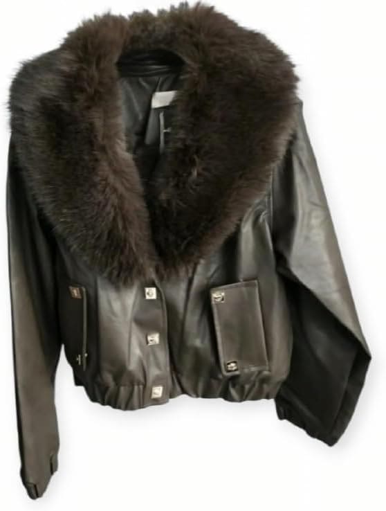 Style chic et moderne : Veste courte en simili cuir, parfaite pour un look à la fois élégant et audacieux