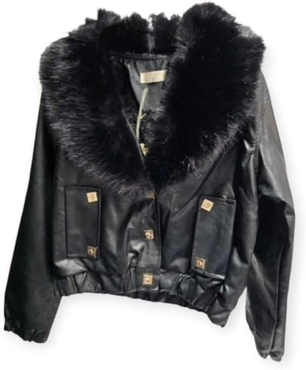 Style chic et moderne : Veste courte en simili cuir, parfaite pour un look à la fois élégant et audacieux