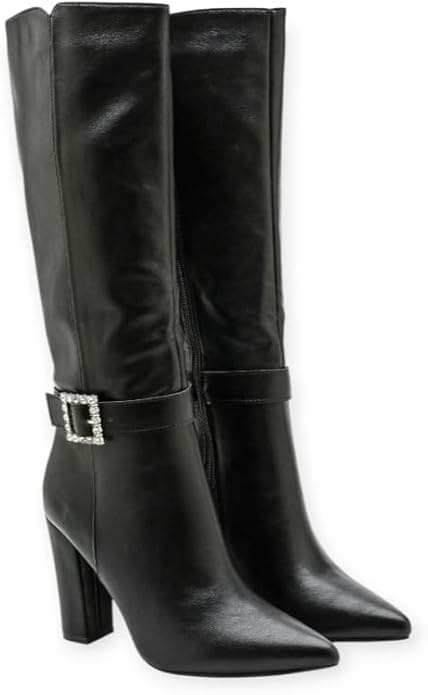 Bottes Hautes à Talons Femme | Bottes Élégantes en PU | Confortables et Résistantes | Parfaites pour Toutes Occasions