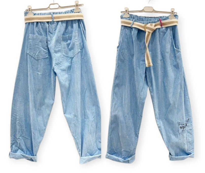 Pantalon femme avec ceinture