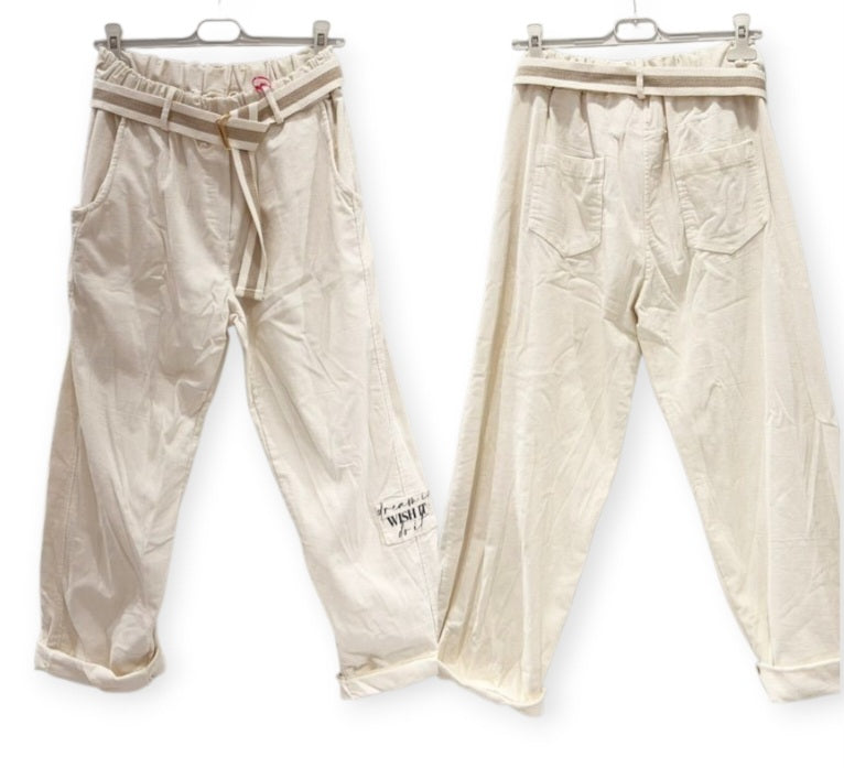 Pantalon femme avec ceinture