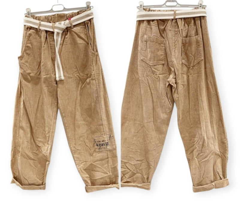 Pantalon femme avec ceinture