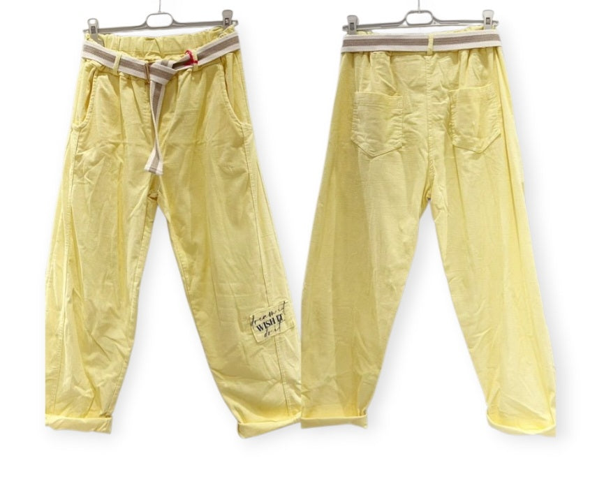 Pantalon femme avec ceinture