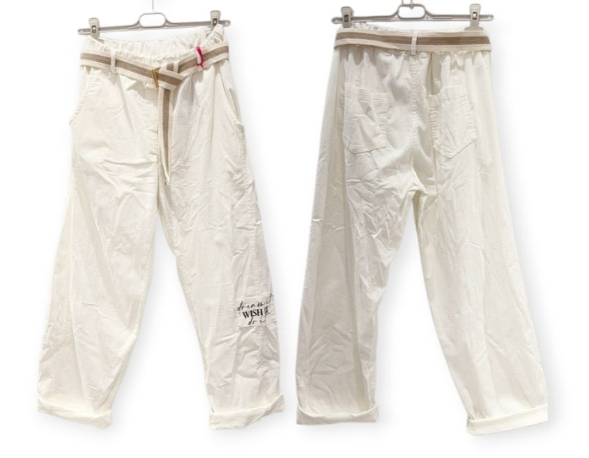 Pantalon femme avec ceinture