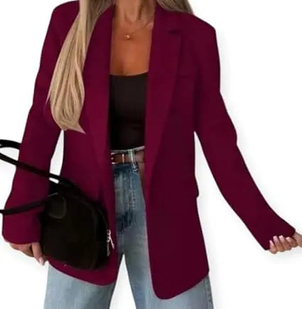 Veste Blazer Femme en Suédine – Élégante avec Doublure & Bouton – Style Chic & Confortable | Taille Unique 36-42