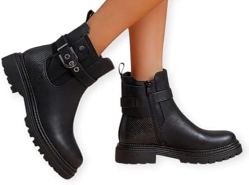 Bottes Hautes Femme Crantées – Élégance et Stabilité, Style Moderne pour Automne/Hiver