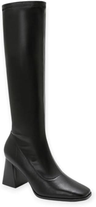 Bottes Femme à Talon 5 cm, Simili Cuir Stretch Confortable, Bottines Mode Élégantes pour Quotidien et Soirée