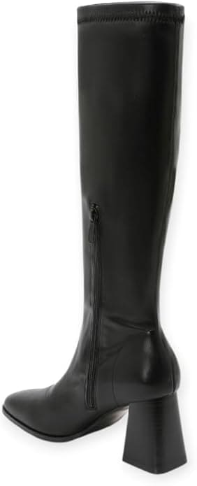 Bottes Femme à Talon 5 cm, Simili Cuir Stretch Confortable, Bottines Mode Élégantes pour Quotidien et Soirée