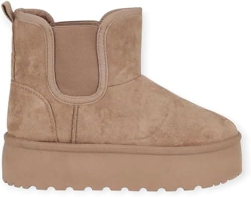 Bottines femme fourrées à semelle épaisse – Chaussures hiver confortables et tendance