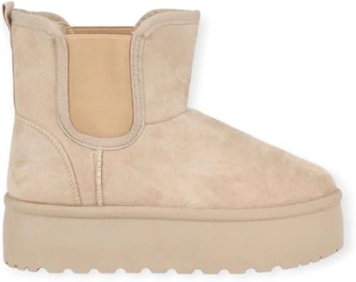 Bottines femme fourrées à semelle épaisse – Chaussures hiver confortables et tendance