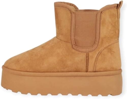Bottines femme fourrées à semelle épaisse – Chaussures hiver confortables et tendance