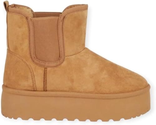 Bottines femme fourrées à semelle épaisse – Chaussures hiver confortables et tendance