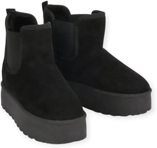 Bottines femme fourrées à semelle épaisse – Chaussures hiver confortables et tendance