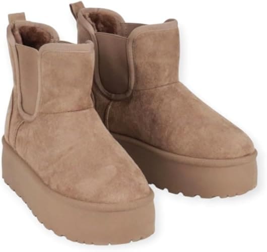 Bottines femme fourrées à semelle épaisse – Chaussures hiver confortables et tendance