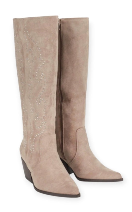 Bottes Santiags Femme – Bottines Western à Talon – Bout Pointu, Style Cowboy Chic – Bottes Tendance pour Automne Hiver