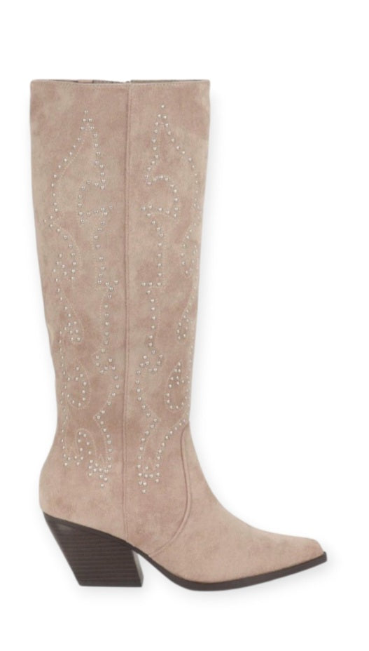 Bottes Santiags Femme – Bottines Western à Talon – Bout Pointu, Style Cowboy Chic – Bottes Tendance pour Automne Hiver