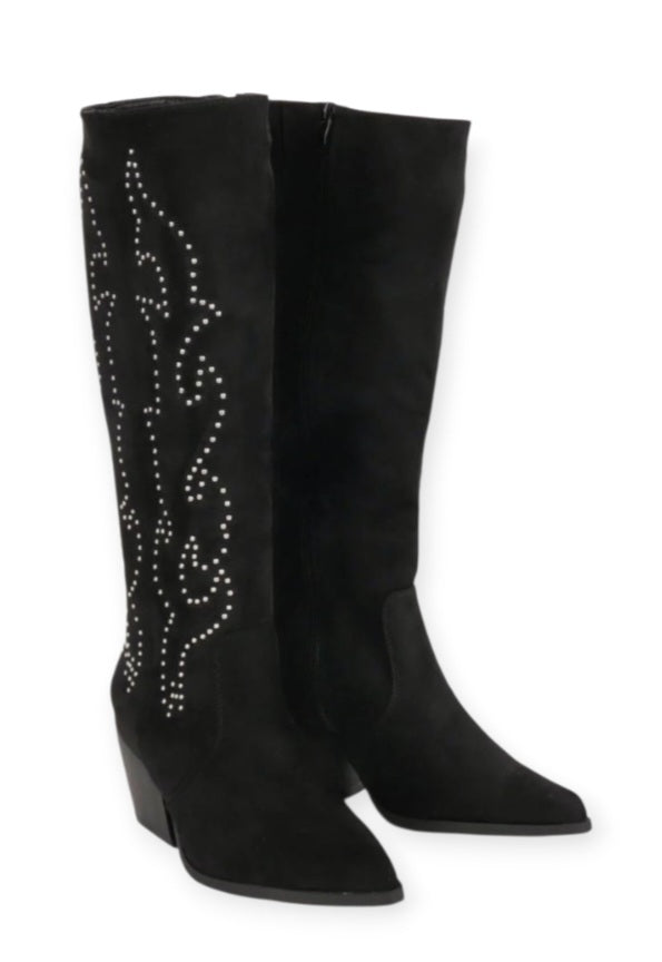 Bottes Santiags Femme – Bottines Western à Talon – Bout Pointu, Style Cowboy Chic – Bottes Tendance pour Automne Hiver