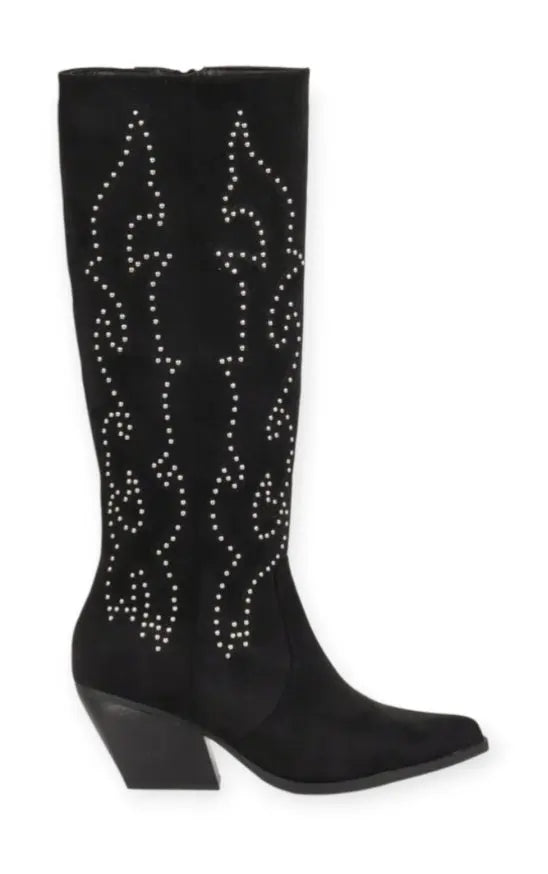 Bottes Santiags Femme – Bottines Western à Talon – Bout Pointu, Style Cowboy Chic – Bottes Tendance pour Automne Hiver