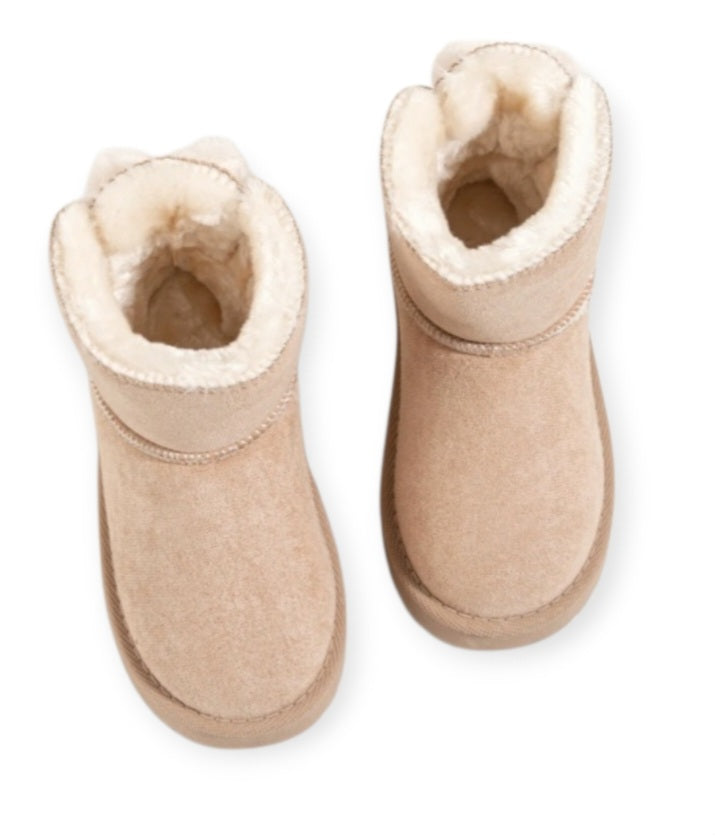 Bottine Fille Fourrée avec Noeud de Papillon – Chaussures Hiver Chaudes et Confortables pour Enfants