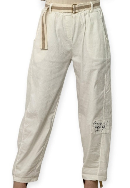 Pantalon femme avec ceinture